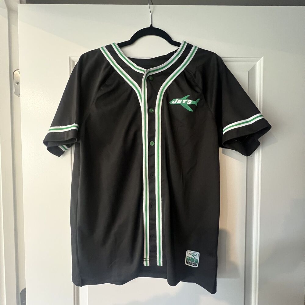 NWT New York Jets Baseball Jersey - Throwback Vintage Style NYJ Shirt - Size S